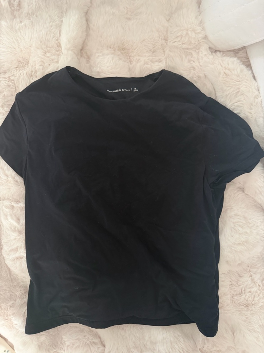 Abercrombie & Fitch Black Crew Neck Double Lined Seamless T-Shirt